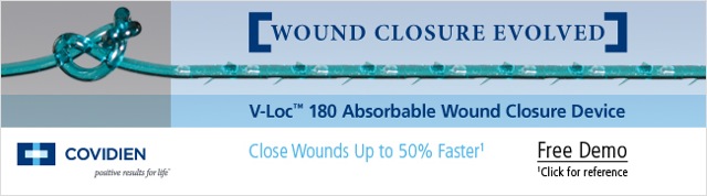 Wound Closure Evolved. V-Loc� 180 Absorbable Wound Closure Device. Close Wounds Up to 50% Faster(1) Free Demo. (1)Click for reference.